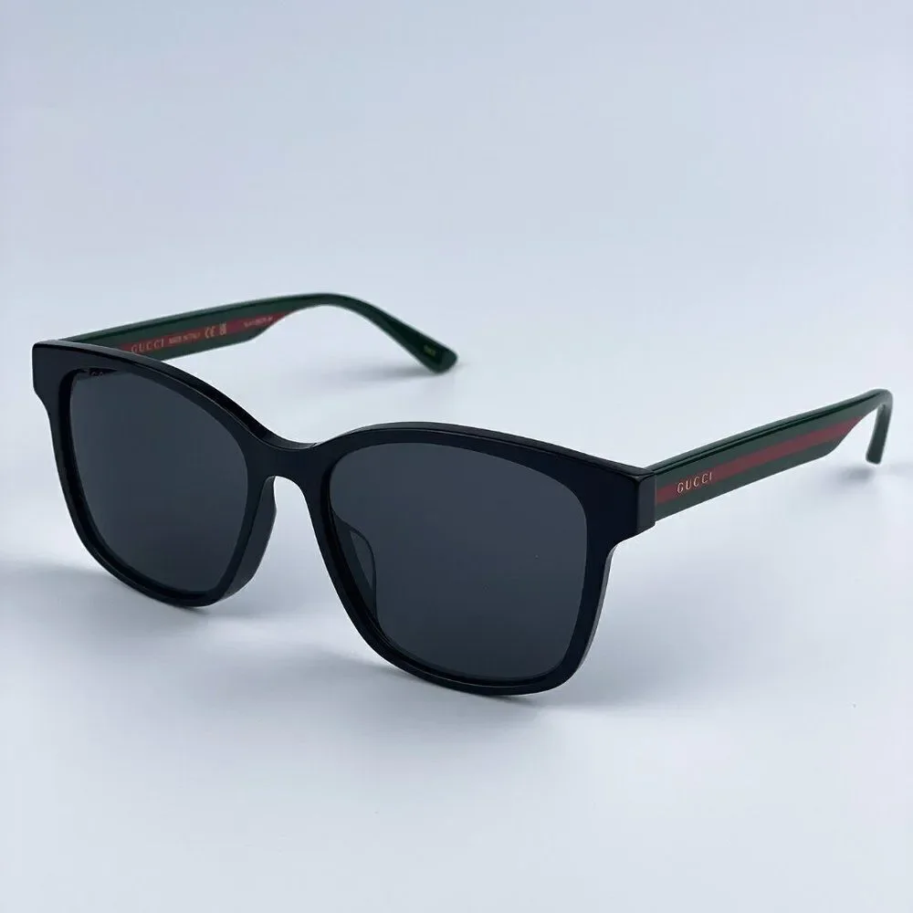 NEW Gucci GG0417SK 001 Black Multicolour Grey Oval Unisex Sunglasses